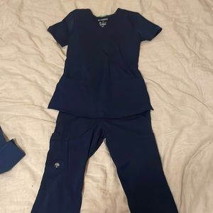 Healing hands navy blue scrubs set
